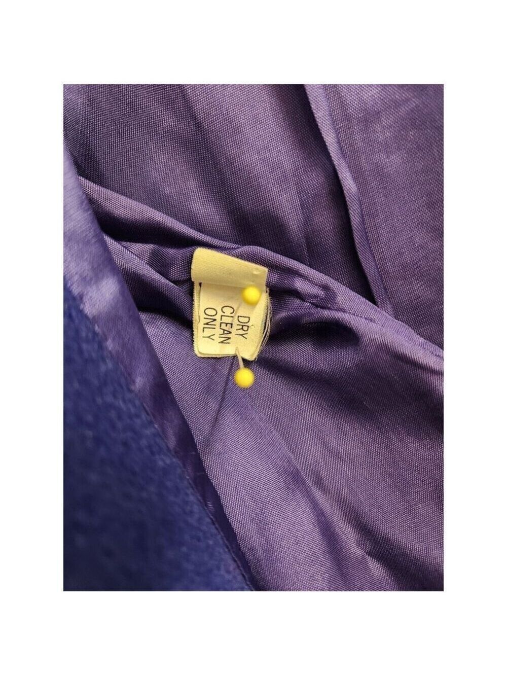 Vintage Royal Blue Union Made Wool Coat Size 9 Double-Breasted USA Made - Picture 4 of 13
